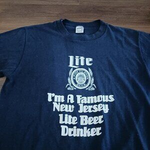 Vintage Miller Lite Famous New Jersey Lite Beer Drinker T-Shirt Small